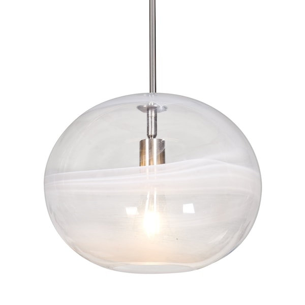Besa Lighting Geno Stem Pendant, Vapor Clear, Satin Nickel Finish, 1x7W LED Filament 1TT-GENOCL-EDIL-SN - main